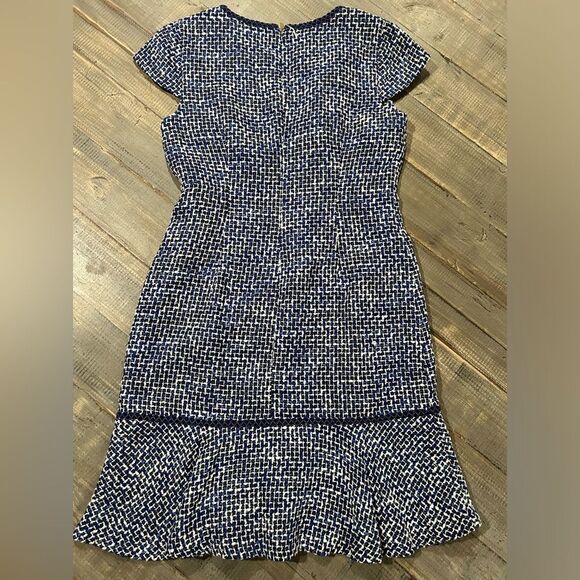 Karl Lagerfeld Blue and White Textured Dress - Picture 4 of 6